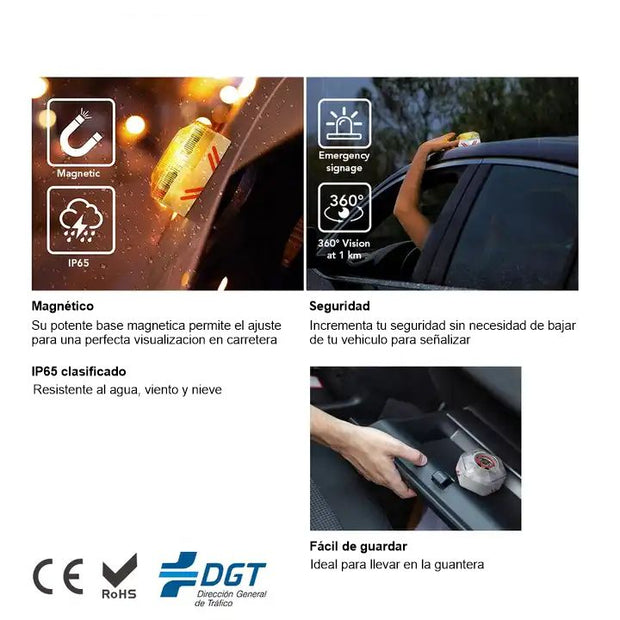 Pack de 2 Unidades de Luces de Emergencia V16 Homologada por DGT  ID